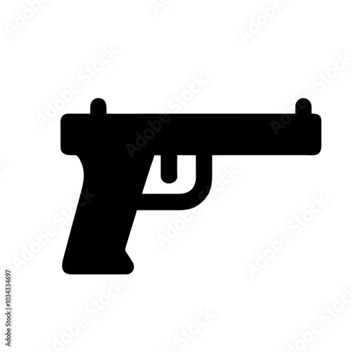 A Simple Gun Icon for Graphic Use