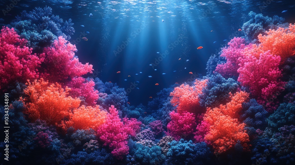 Vibrant Coral Reef Undersea Scene Vibrant Coral Reef Undersea Scene