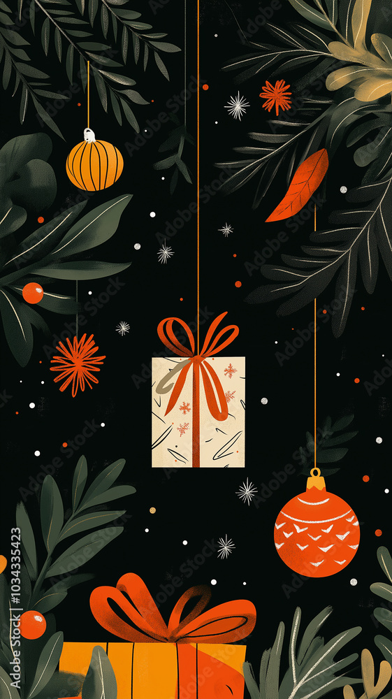 Festive Christmas Gift Illustration Festive Christmas Gift Illustration