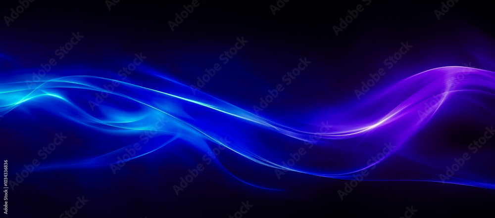 Abstract illustration featuring smooth, glowing waves of blue and purple light against a dark background. The soft flow of colors creates a futuristic, fluid, and ethereal visual effect Abstract illustration featuring smooth, glowing waves of blue and purple light against a dark background. The soft flow of colors creates a futuristic, fluid, and ethereal visual effect