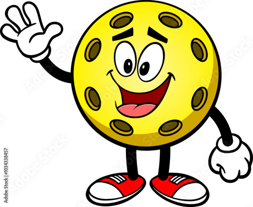 Pickleball Yellow Ball Waving
