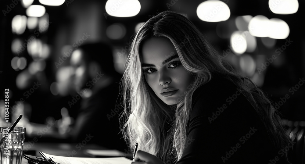 Fototapeta premium portrait of a woman on a meeting