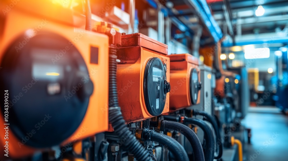 Fototapeta premium Control room showcases power generators emphasizing efficiency and innovation