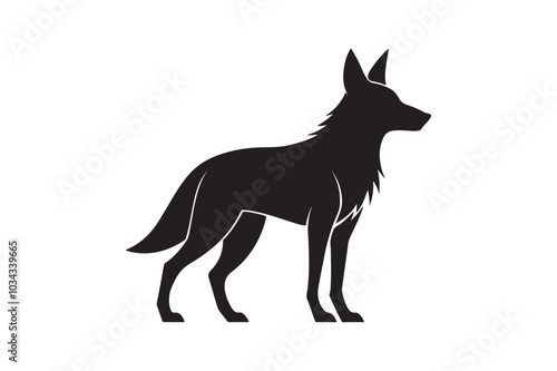 Coyote silhouette vector illustration, Coyote silhouette, Coyote Vector