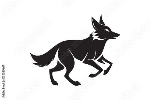 Coyote silhouette vector illustration, Coyote silhouette, Coyote Vector