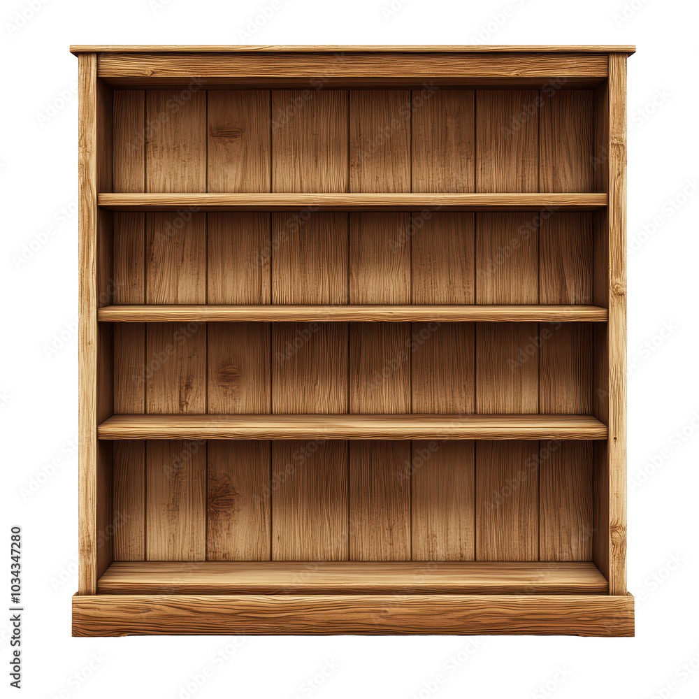A classic wooden bookshelf PNG isolated on transparent background, white background. A classic wooden bookshelf PNG isolated on transparent background, white background.