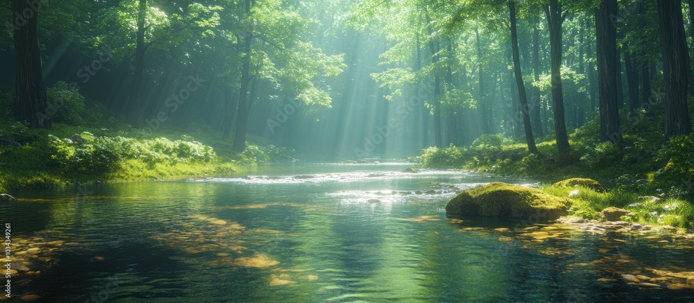 Obraz premium Tranquil Forest River