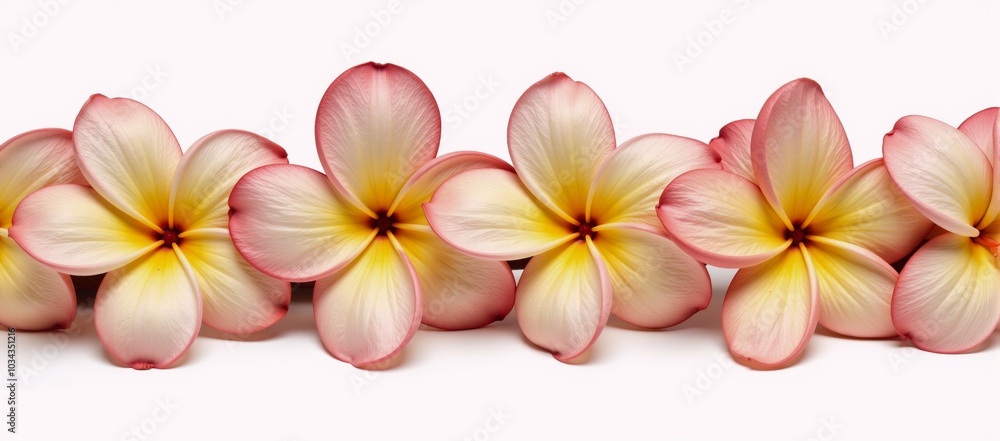 Fototapeta premium Frangipani flower lei against an isolated background cutout Hawaiian Garland