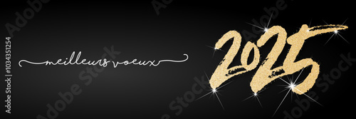 Bonne année - meilleurs vœux 2025 - vecteur pour affiche, bannière, salutation et célébration du nouvel an 2025.