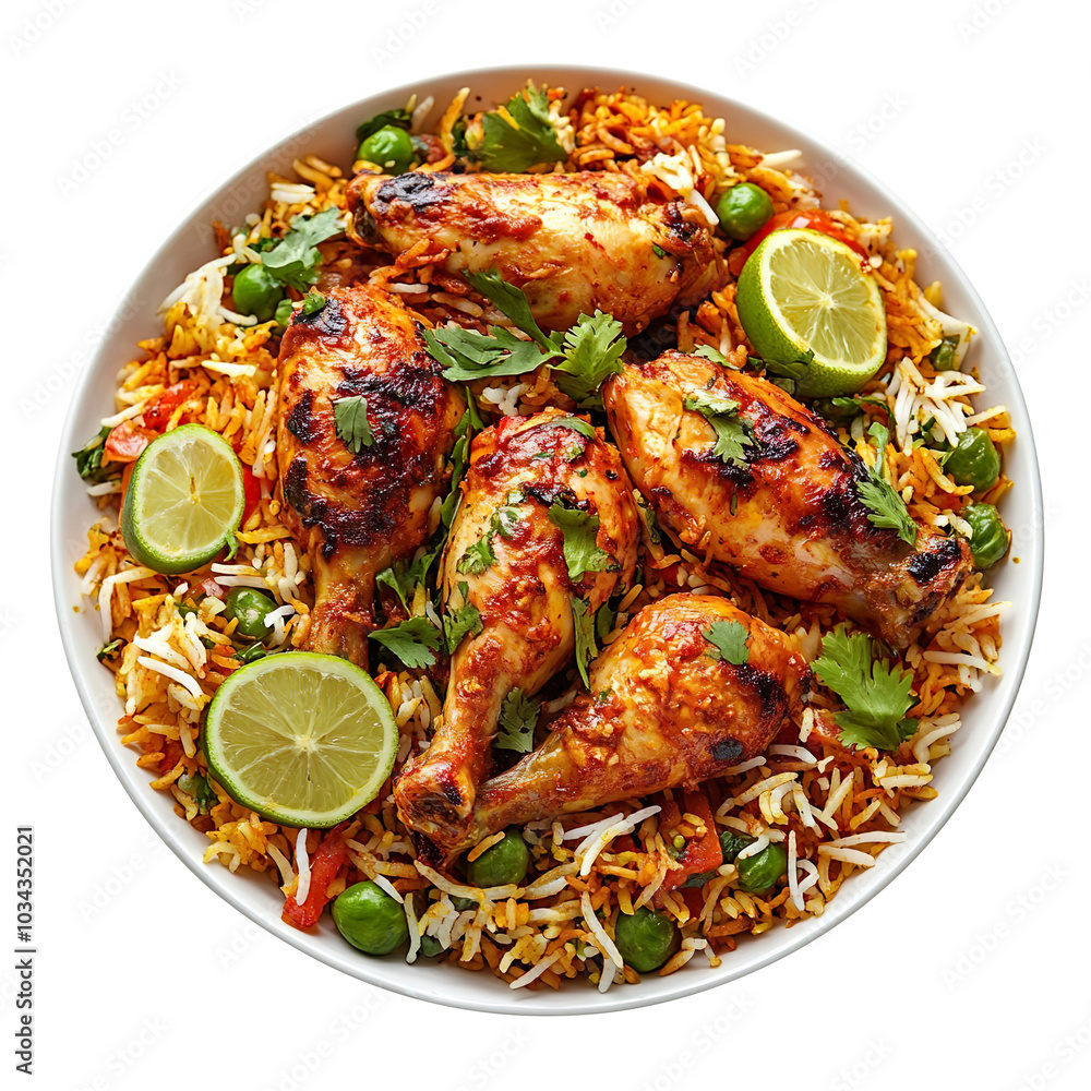 Handi chicken biryani isolated on transparent background Handi chicken biryani isolated on transparent background