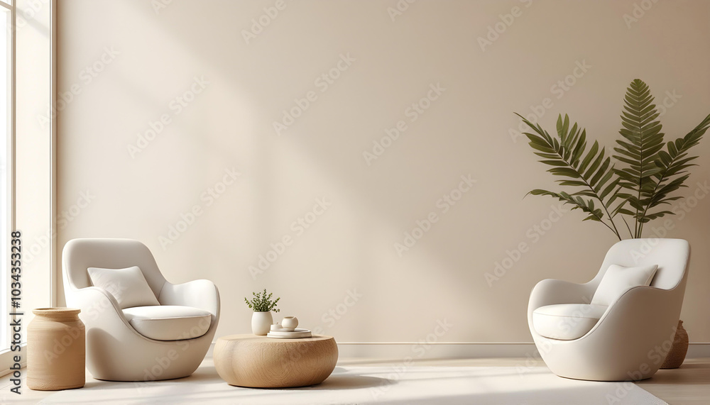 Fototapeta premium Minimalist interior background wallpaper