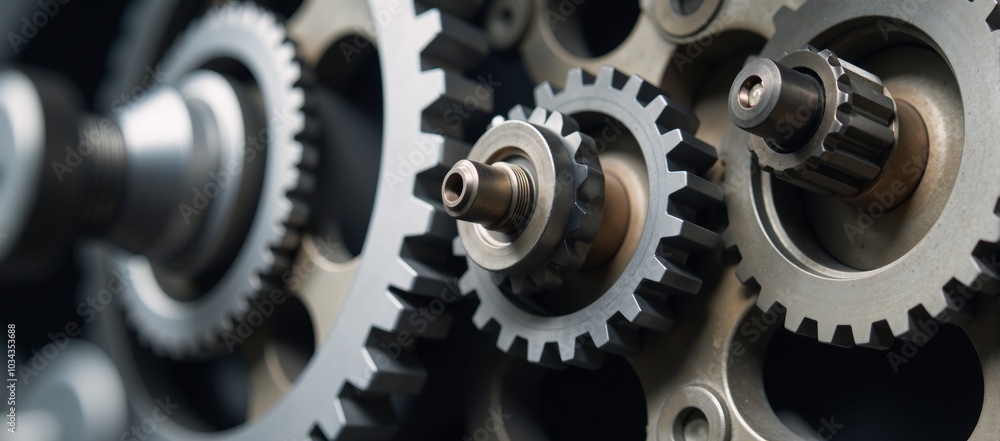 Detailed illustration showcasing a busy network of gears functioning harmoniously in action symbolizing business efficiency and reliability Detailed illustration showcasing a busy network of gears functioning harmoniously in action symbolizing business efficiency and reliability