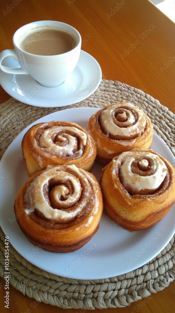 Warm cinnamon rolls sit invitingly in a dish, drizzled with creamy icing, creating a delicious breakfast treat perfect for sharing with friends and family Warm cinnamon rolls sit invitingly in a dish, drizzled with creamy icing, creating a delicious breakfast treat perfect for sharing with friends and family