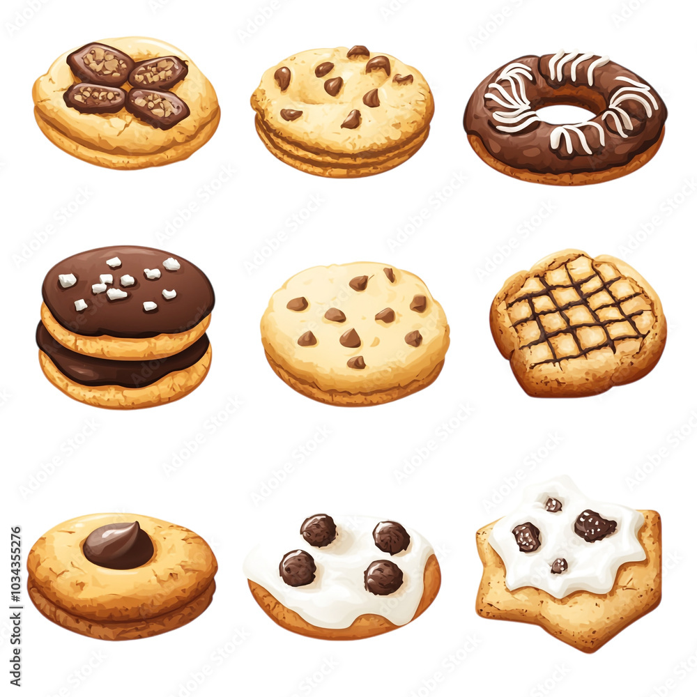 Cookies Vector Clipart on transparent background Cookies Vector Clipart on transparent background