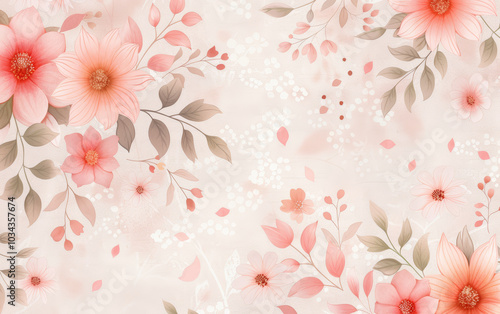  Vintage floral texture art background 