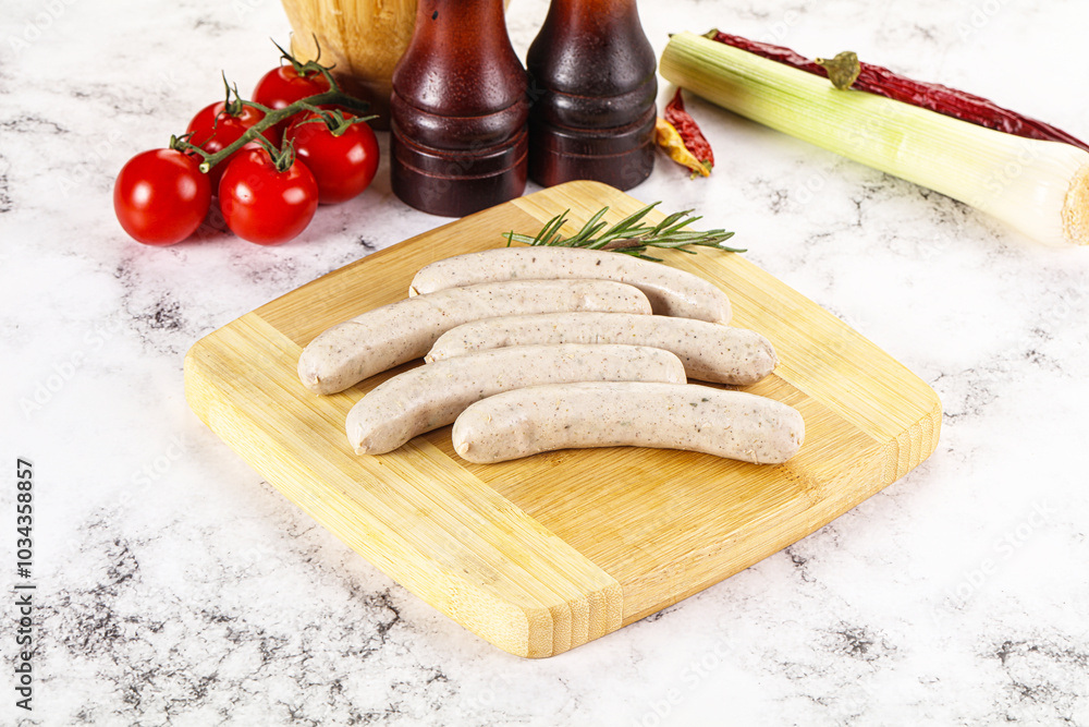 Fototapeta premium Natural organic raw pork sausages