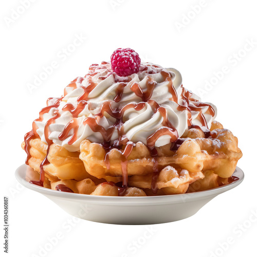 Irresistible Funnel Cake Dessert isolated on transparent background photo