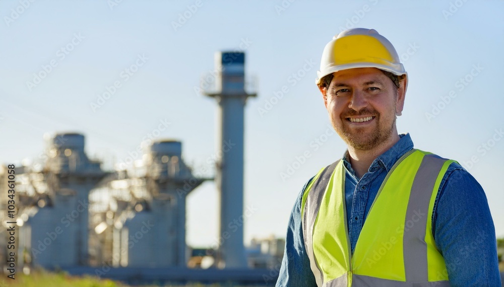 Happy Engineer At Power Plant Happy Engineer At Power Plant