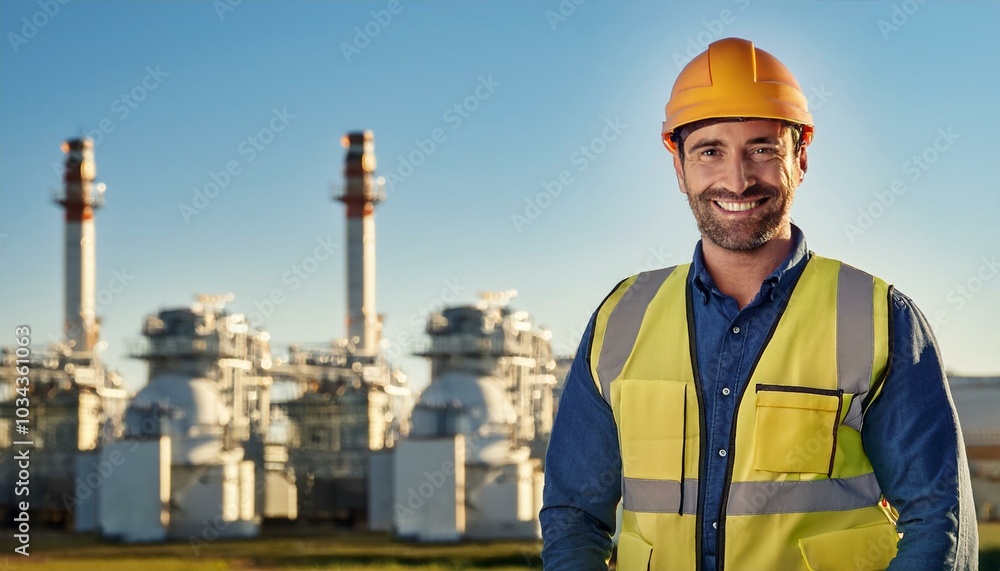 Happy Engineer At Power Plant Happy Engineer At Power Plant