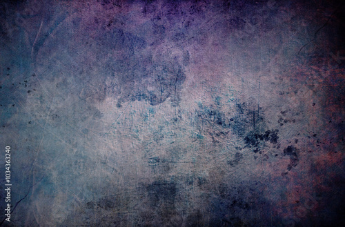 Modern grunge texture background in mix of purple and turquoise colors, dark abstract artistic rough wall
