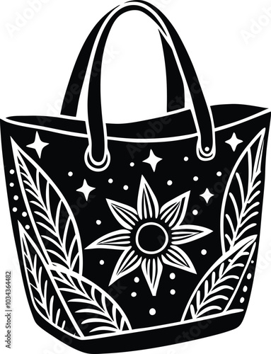 tote bag silhouette vector design illustration on a white background