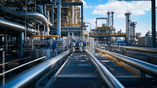 Wallpaper Mural Advanced machinery in fuel processing plant, clean and hightech Torontodigital.ca