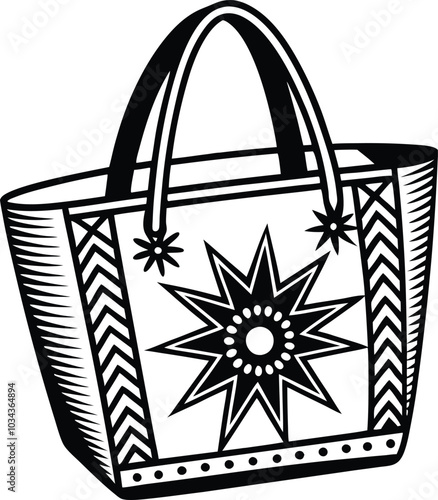 tote bag silhouette vector design illustration on a white background