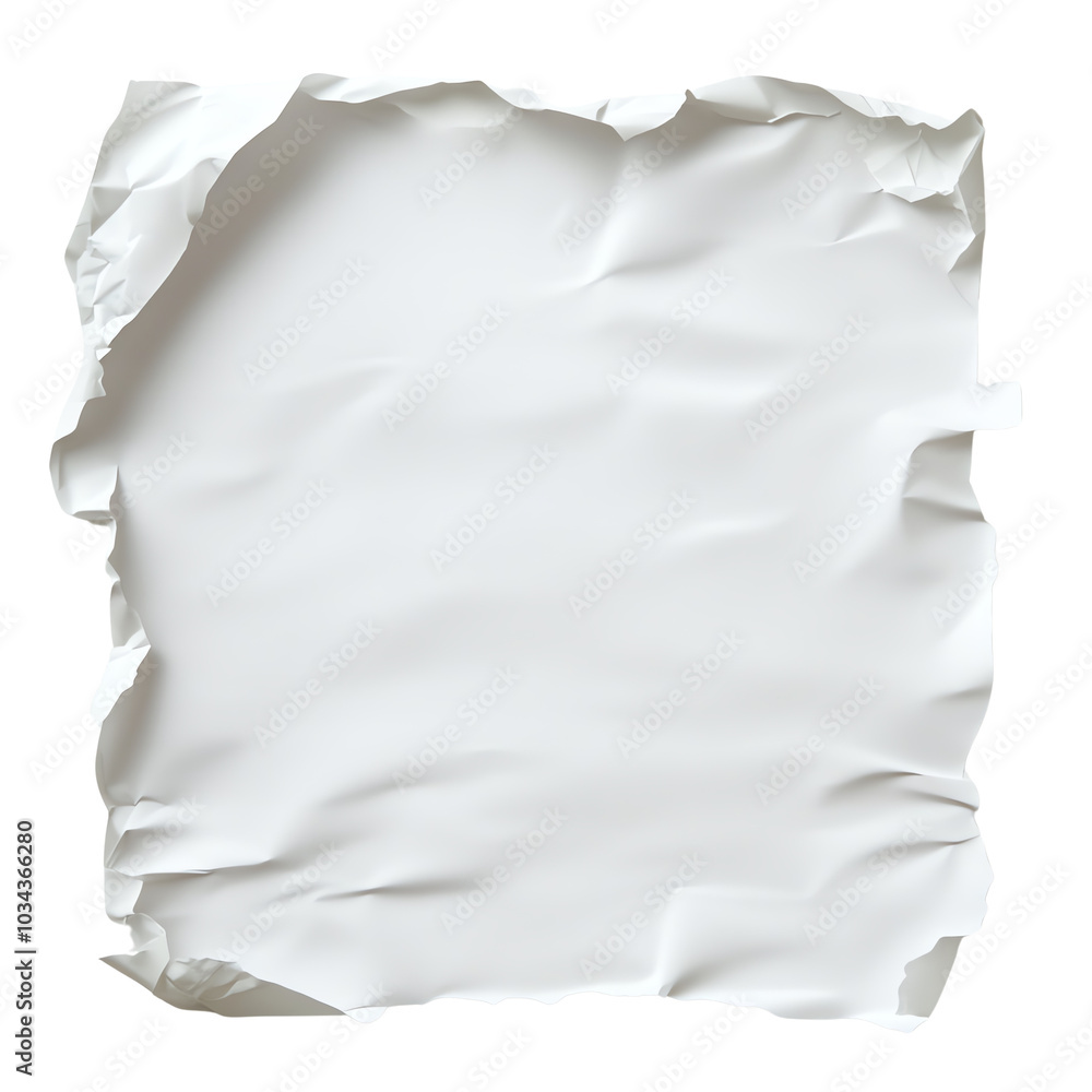 Crumpled paper texture, white isolate background Crumpled paper texture, white isolate background