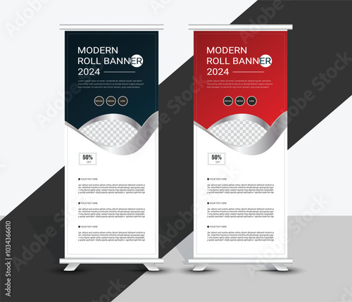 Modern corporate roll up banner template design for business, advertisement, display, flyer, brochure, cover, poster. Creative x banner, pull banner, stand banner 