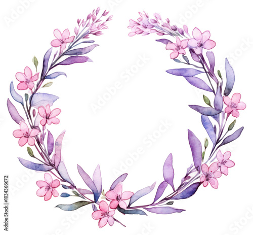 PNG Flower blossom pattern wreath.