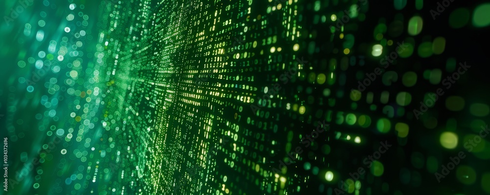 Green Digital Vortex A Bokeh Perspective on Binary Code Green Digital Vortex A Bokeh Perspective on Binary Code