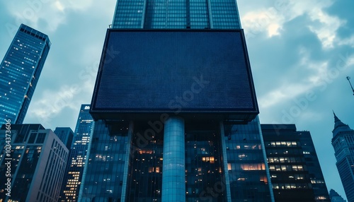 Empty LED Giant Billboard for advertising mockup. photo