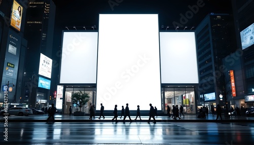 Empty LED Giant Billboard for advertising mockup.