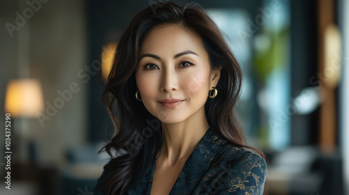 Wallpaper Mural Elegant woman in a modern setting showcasing confidence and poise during a casual business meeting in an upscale environment Torontodigital.ca