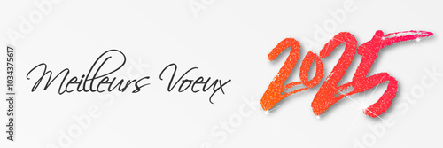 Bonne année - meilleurs vœux 2025 - vecteur pour affiche, bannière, salutation et célébration du nouvel an 2025.
