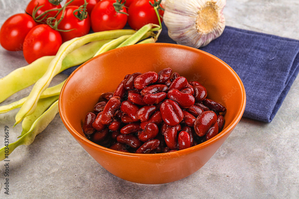 Canned red bean in the bowl Canned red bean in the bowl