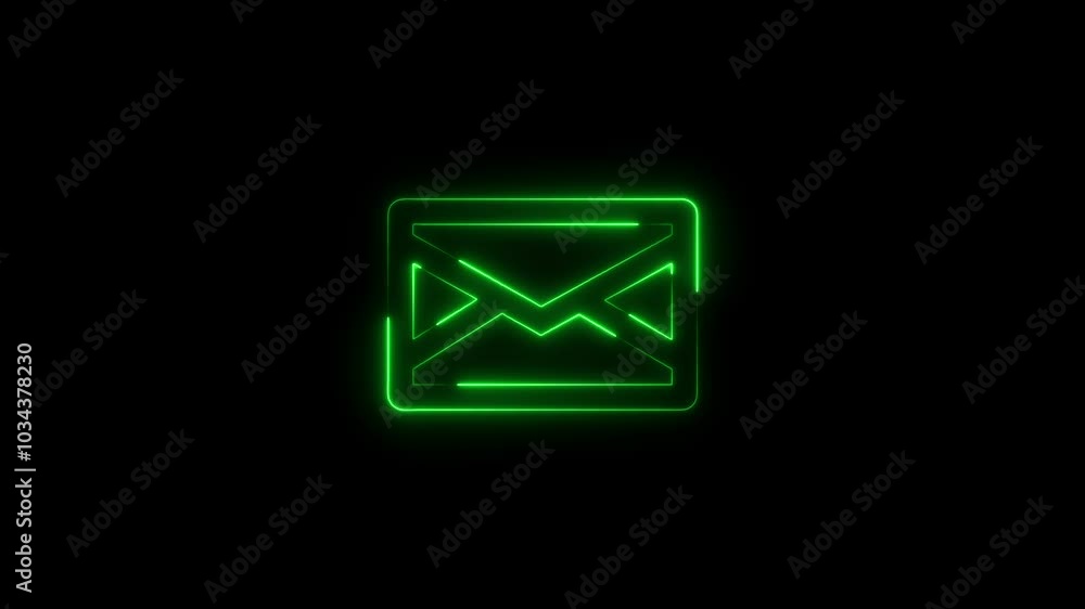 neon mail envelope icon animated on black background. glowing neon Mail envelope ,Glowing animated Message symbol , incoming mail, neon mail envelope icon animated on black background. glowing neon Mail envelope ,Glowing animated Message symbol , incoming mail,