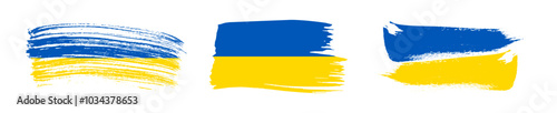 Set of Ukrainian national flags