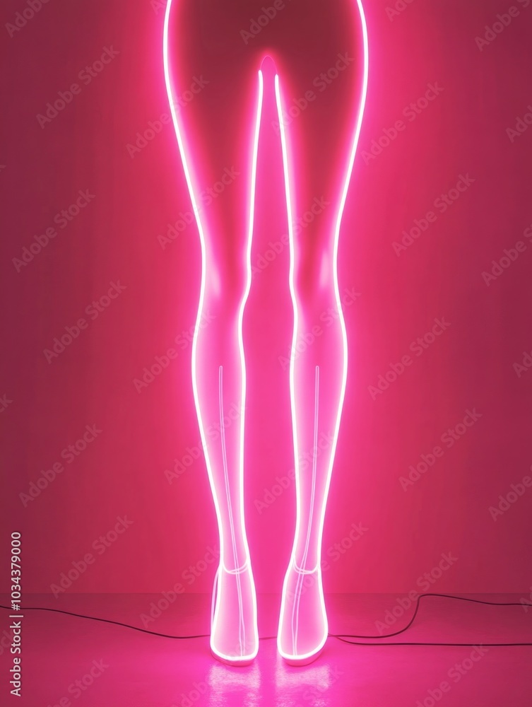 Woman's Legs with Neon Lights Woman's Legs with Neon Lights