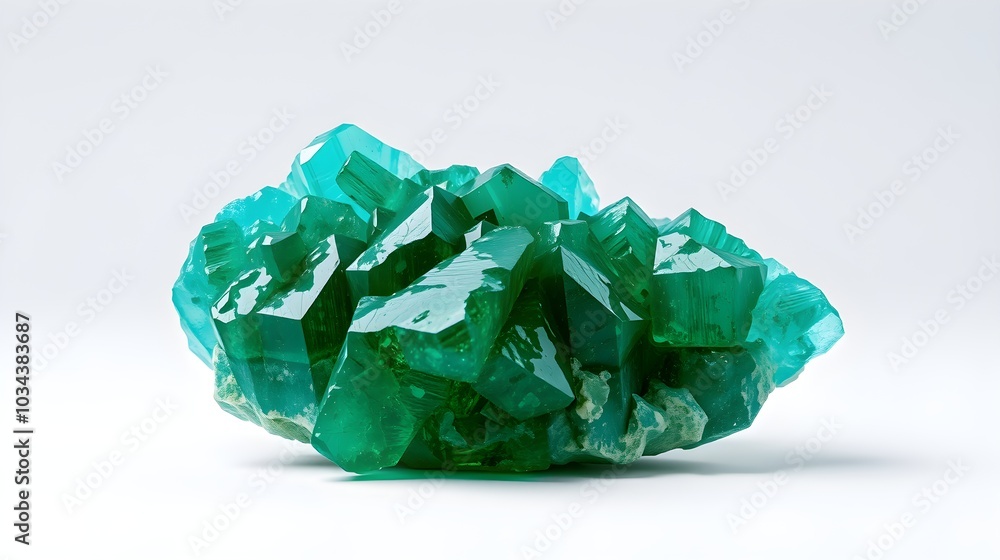 Rich Green Dioptase - 3D Rendering Rich Green Dioptase - 3D Rendering