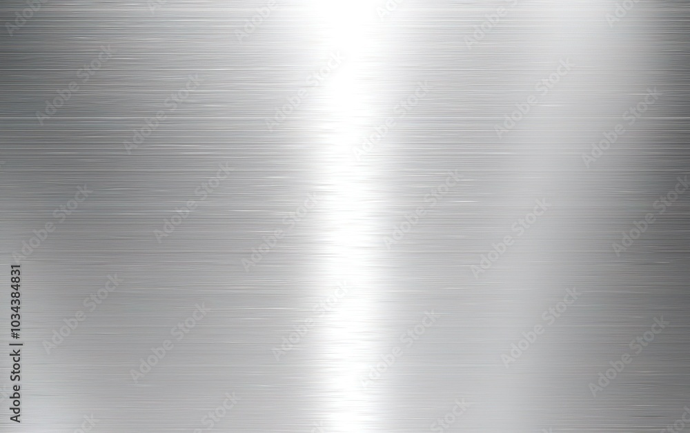 Brushed silver metal surface with reflective light creating subtle textures and patterns in a well-lit environment Brushed silver metal surface with reflective light creating subtle textures and patterns in a well-lit environment