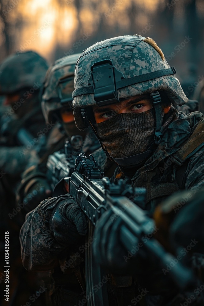 Soldiers in Camouflage Holding Guns Soldiers in Camouflage Holding Guns