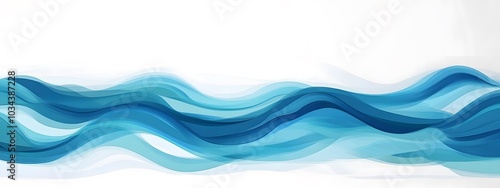 Vector illustration of a wavy lines background. Blue and white vector line pattern with ocean waves, sea or water texture