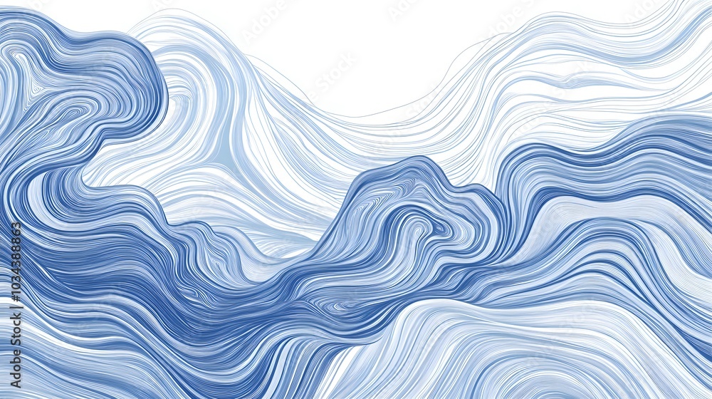 custom made wallpaper toronto digitalVector illustration of a wavy lines background. Blue and white vector line pattern with ocean waves, sea or water texture