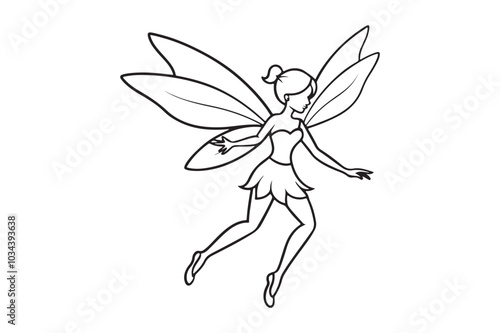 Fairy Flight Silhouette Vector Illustration, Fairy Flight Silhouette 