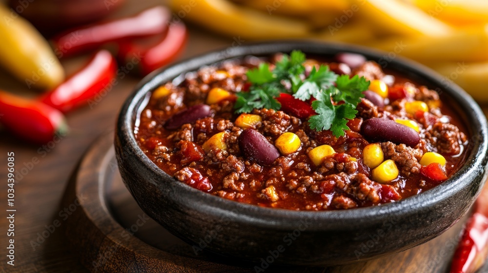 The national cuisine of Mexico: Classic chili con carne. The national cuisine of Mexico: Classic chili con carne.