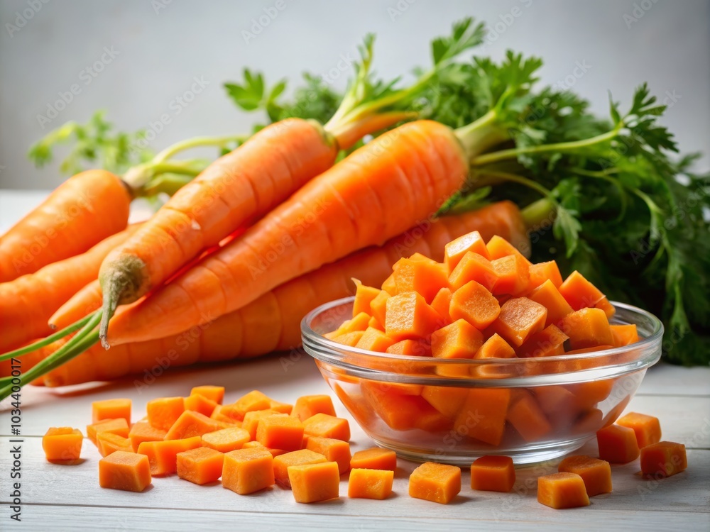 Chopped Carrots Isolated on Transparent Background Chopped Carrots Isolated on Transparent Background