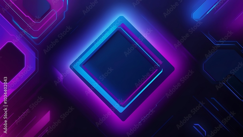 Blue and neon abstract gaming background. Generative Ai. Blue and neon abstract gaming background. Generative Ai.