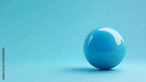 3D illustration of a blue globe on a simple background 