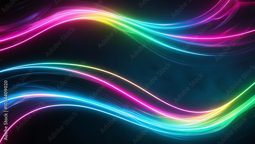 Obraz premium Abstract colorful wave background. Generative Ai.